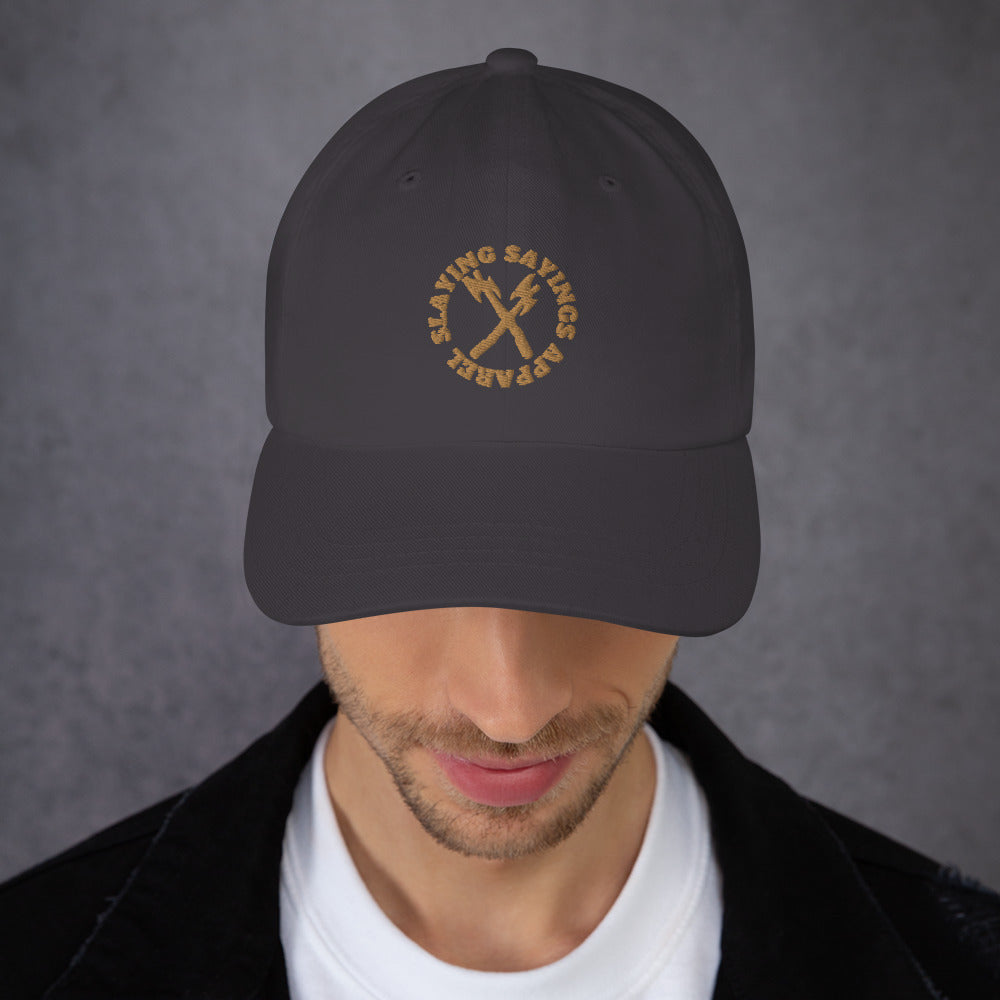 Snapback Baseball Hat Embroidered brown letters