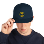 Load image into Gallery viewer, Snapback Baseball Hat Embroidered gold letters
