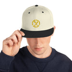 Load image into Gallery viewer, Snapback Baseball Hat Embroidered gold letters
