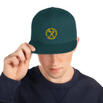 Load image into Gallery viewer, Snapback Baseball Hat Embroidered gold letters
