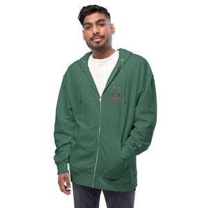 Unisex fleece zip up hoodie Watch The News