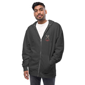 Unisex fleece zip up hoodie Watch The News