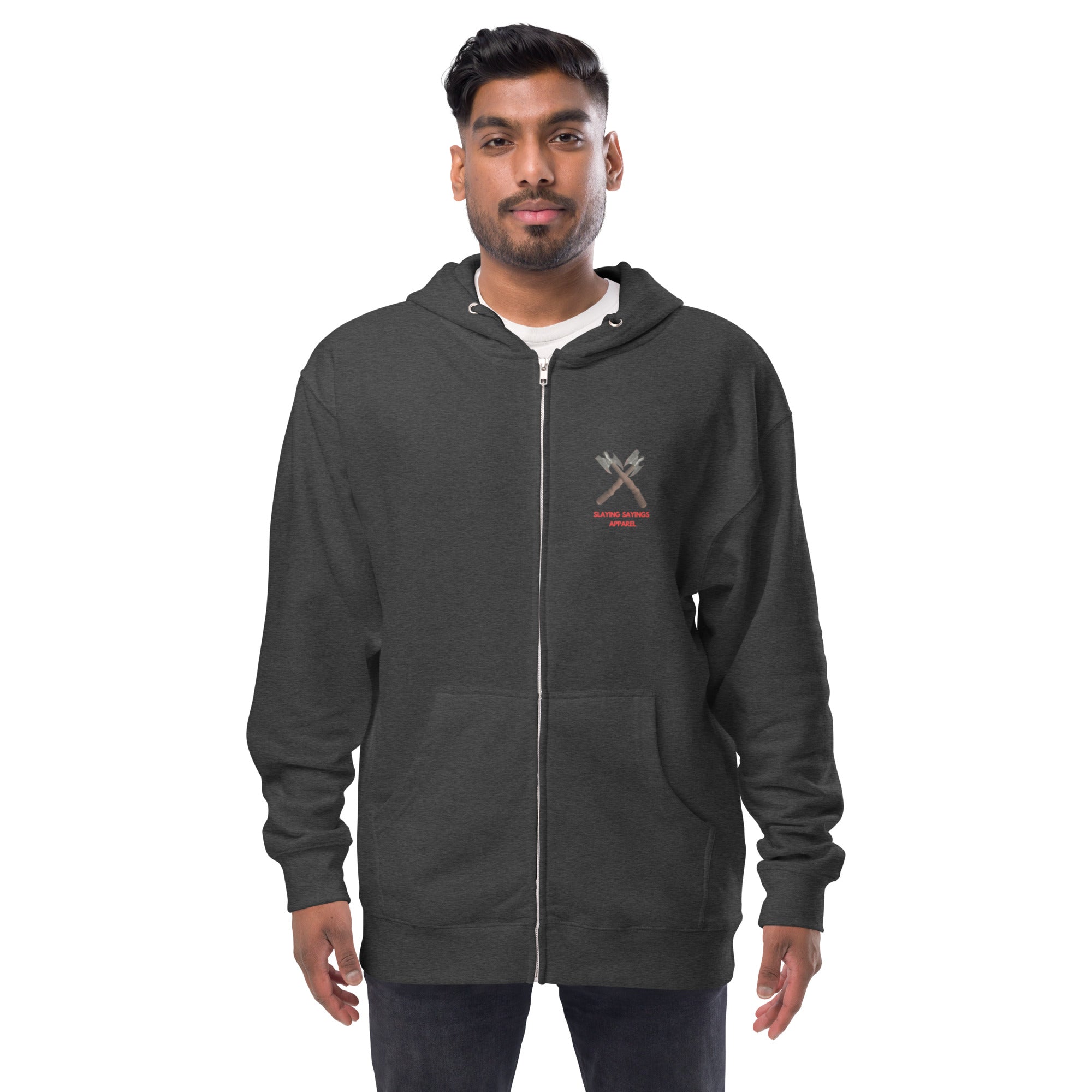 Unisex fleece zip up hoodie Watch The News