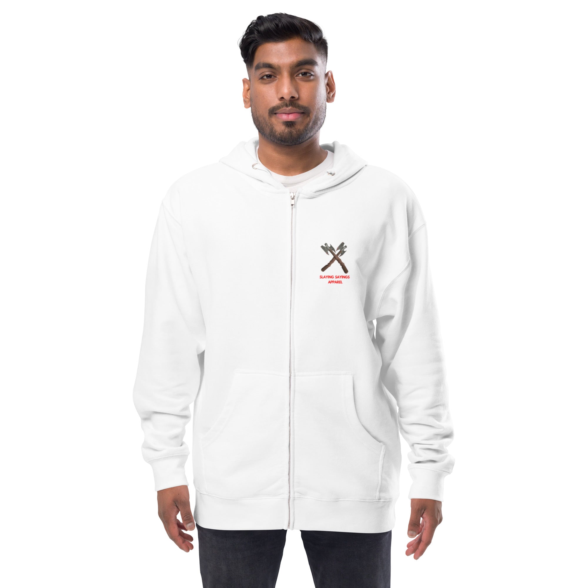 Unisex fleece zip up hoodie Watch The News