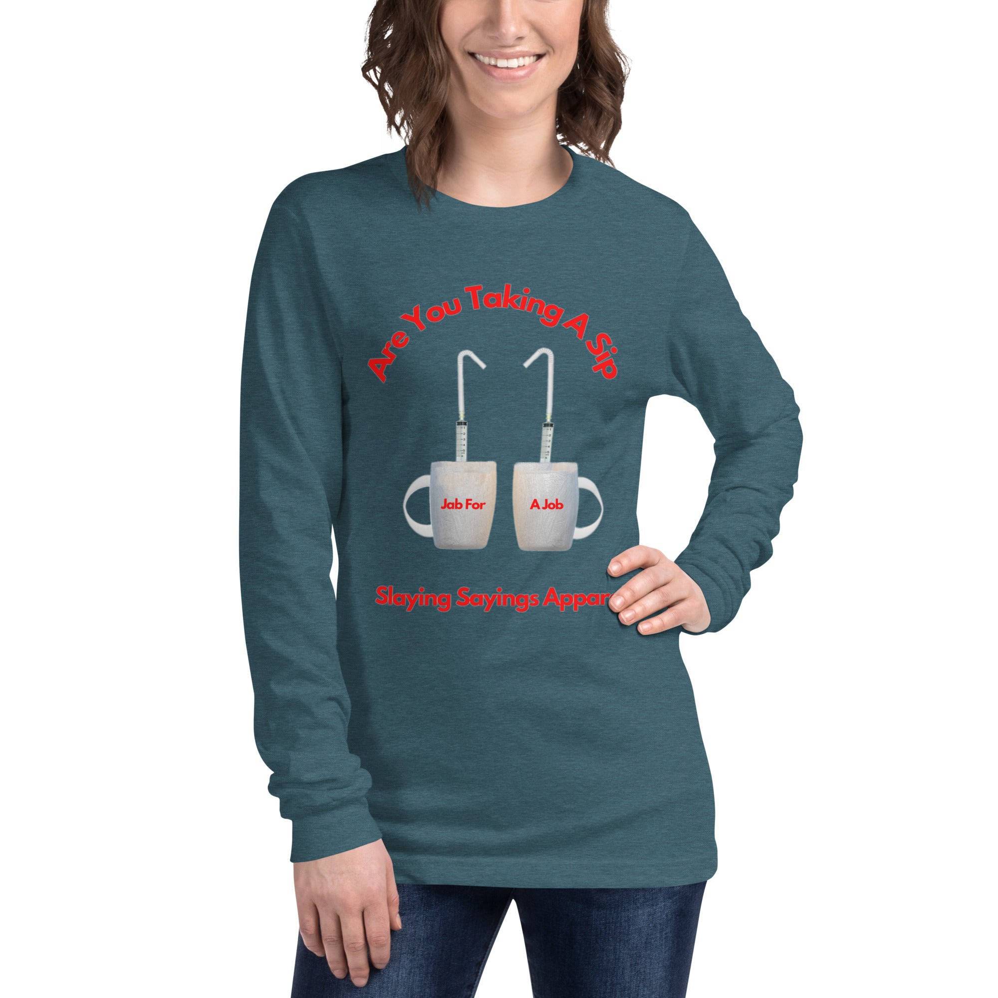 Unisex Long Sleeve T-shirt Taking A Sip