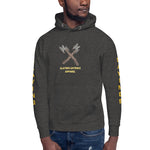 Load image into Gallery viewer, Unisex Hoodie Slaying Saying Logo on Sleeves
