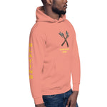 Load image into Gallery viewer, Unisex Hoodie Slaying Saying Logo on Sleeves
