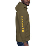 Load image into Gallery viewer, Unisex Hoodie Slaying Saying Logo on Sleeves
