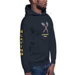 Load image into Gallery viewer, Unisex Hoodie Slaying Saying Logo on Sleeves
