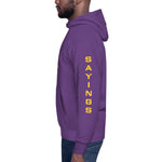 Load image into Gallery viewer, Unisex Hoodie Slaying Saying Logo on Sleeves
