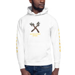 Load image into Gallery viewer, Unisex Hoodie Slaying Saying Logo on Sleeves
